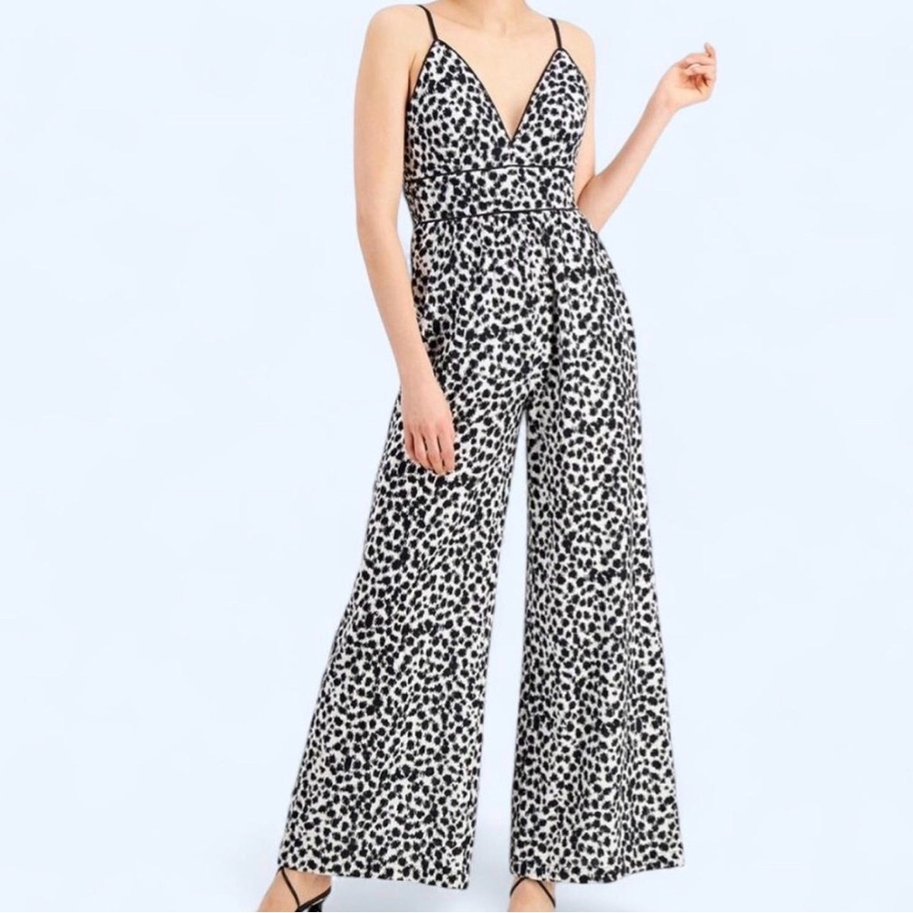 INC International Concepts Cotton Printed Piped-Trim Wide-Leg Jumpsuit